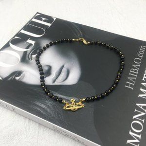 🪐Vivienne Westwood Black & Gold Choker